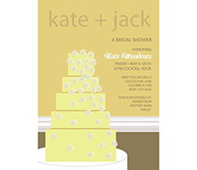 Wedding Cake Bridal Shower Printable Invitation - Yellow